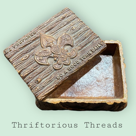 Boy Scouts Other - Vintage 1950's Boy Scout Pressed Wood Syroco Trinket Box